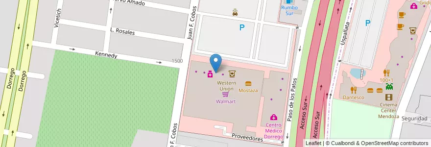 Mapa de ubicacion de Pago Facil en Arjantin, Şili, Mendoza, Departamento Guaymallén.