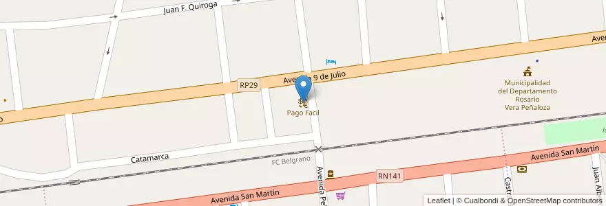 Mapa de ubicacion de Pago Facil en Argentinië, La Rioja, Departamento Rosario Vera Peñaloza, Chepes.