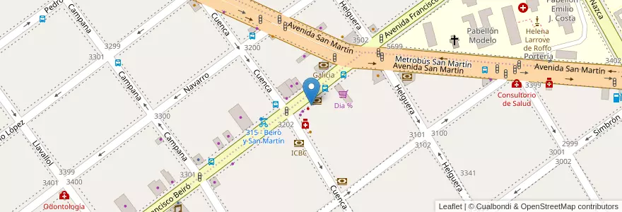 Mapa de ubicacion de Pago Fácil en Arjantin, Ciudad Autónoma De Buenos Aires, Buenos Aires, Comuna 11.