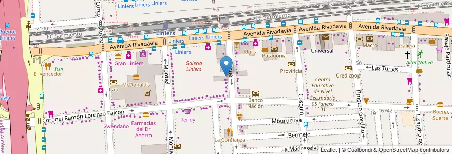 Mapa de ubicacion de Pago Fácil, Liniers en アルゼンチン, Ciudad Autónoma De Buenos Aires, Comuna 9, ブエノスアイレス.