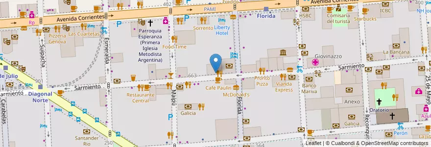 Mapa de ubicacion de Pago Fácil, San Nicolas en Arjantin, Ciudad Autónoma De Buenos Aires, Comuna 1, Buenos Aires.