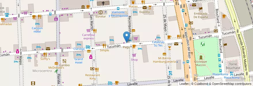 Mapa de ubicacion de Pago, San Nicolas en アルゼンチン, Ciudad Autónoma De Buenos Aires, Comuna 1, ブエノスアイレス.