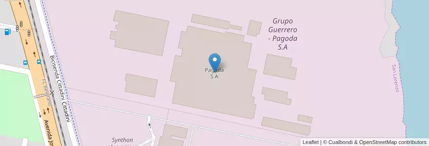 Mapa de ubicacion de Pagoda S.A en Argentinien, Santa Fe, Departamento San Lorenzo, Municipio De San Lorenzo, San Lorenzo.