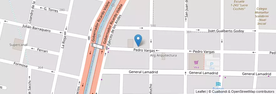 Mapa de ubicacion de PagoFacil en アルゼンチン, チリ, メンドーサ州, Distrito Dorrego.