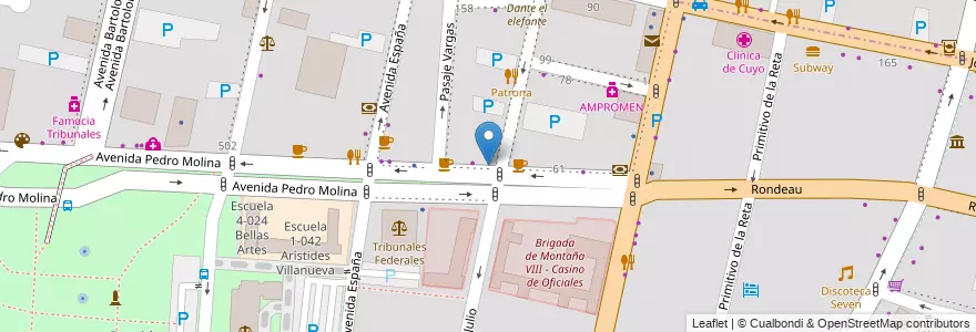 Mapa de ubicacion de Pagofacil en Argentine, Chili, Mendoza, Departamento Capital, Sección 2ª Barrio Cívico, Ciudad De Mendoza.