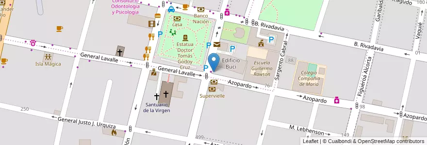 Mapa de ubicacion de PagoFacil en آرژانتین, شیلی, Mendoza, Godoy Cruz, Departamento Godoy Cruz, Distrito Ciudad De Godoy Cruz.
