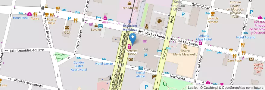 Mapa de ubicacion de PagoFacil en Argentina, Cile, Mendoza, Departamento Capital, Ciudad De Mendoza.