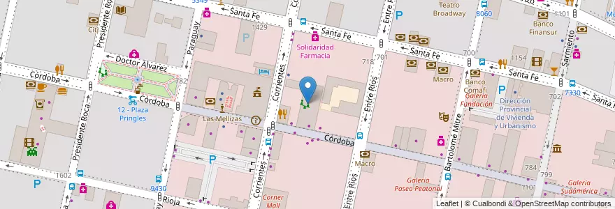 Mapa de ubicacion de Palace Garden en Argentina, Santa Fe, Departamento Rosario, Municipio De Rosario, Rosario.