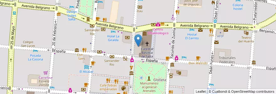 Mapa de ubicacion de Palacio Arzobispal en 아르헨티나, Salta, Capital, Municipio De Salta, Salta.