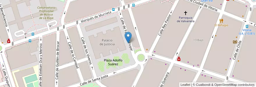 Mapa de ubicacion de Palacio de Justicia en España, La Rioja, La Rioja, Logroño.