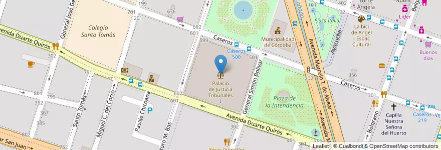 Mapa de ubicacion de Palacio de Justicia Tribunales I en Argentina, Córdova, Departamento Capital, Pedanía Capital, Córdoba, Municipio De Córdoba.