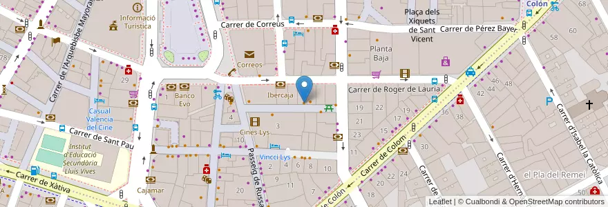 Mapa de ubicacion de Palacio de la Bellota en スペイン, バレンシア州, València / Valencia, Comarca De València, València.