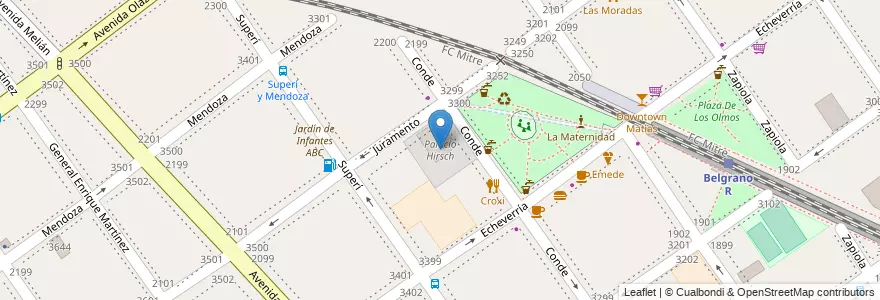Mapa de ubicacion de Palacio Hirsch, Belgrano en آرژانتین, Ciudad Autónoma De Buenos Aires, Buenos Aires.