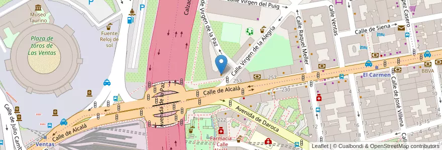 Mapa de ubicacion de Palacio Imperial en اسپانیا, بخش خودمختار مادرید, بخش خودمختار مادرید, Área Metropolitana De Madrid Y Corredor Del Henares, مادرید.