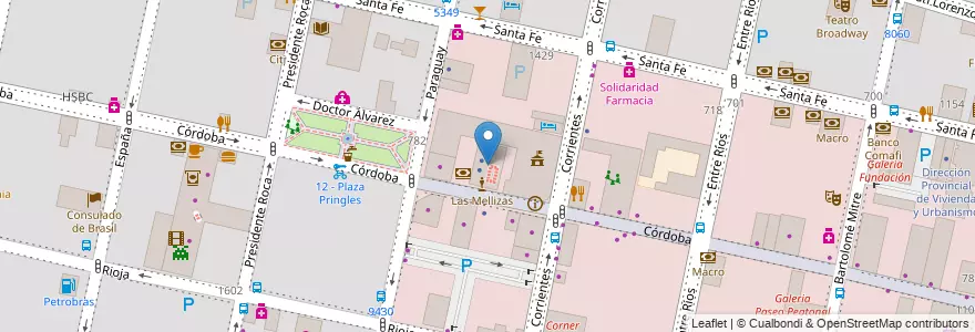 Mapa de ubicacion de Palacio Minetti en Аргентина, Санта-Фе, Departamento Rosario, Municipio De Rosario, Росарио.