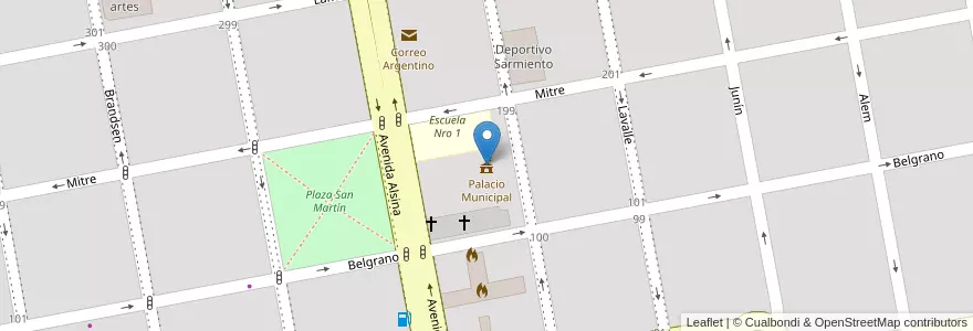 Mapa de ubicacion de Palacio Municipal en Arjantin, Buenos Aires, Partido De Coronel Suárez, Coronel Suárez.