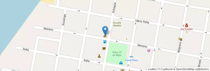 Mapa de ubicacion de Palacio Municipal en アルゼンチン, エントレ・リオス州, Departamento La Paz, Distrito Estacas, La Paz.