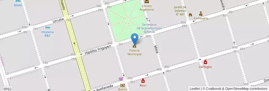 Mapa de ubicacion de Palacio Municipal en 阿根廷, 布宜诺斯艾利斯省, Partido De General Madariaga.
