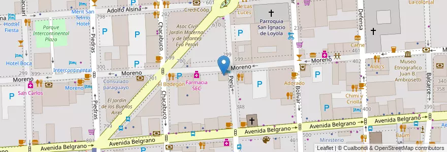 Mapa de ubicacion de Palacio San Telmo, Montserrat en Аргентина, Буэнос-Айрес, Comuna 1, Буэнос-Айрес.
