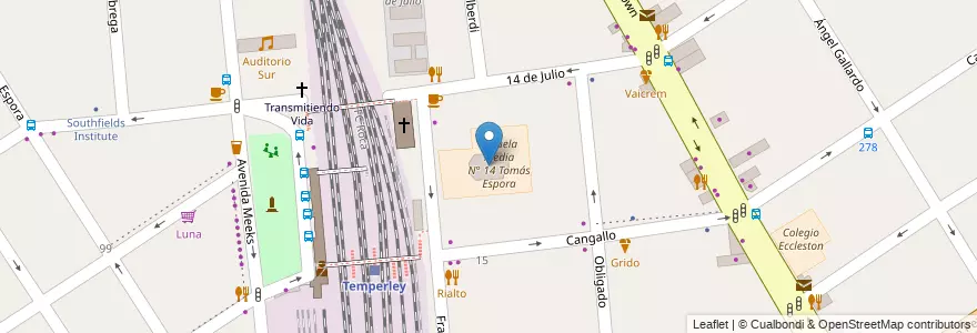 Mapa de ubicacion de Palacio Sansinena en Argentinië, Buenos Aires, Partido De Lomas De Zamora, Temperley.