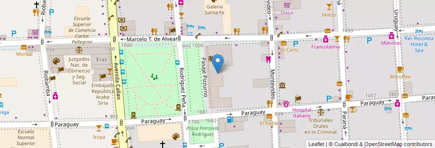 Mapa de ubicacion de Palacio Sarmiento Ministerio de educación, Recoleta en アルゼンチン, Ciudad Autónoma De Buenos Aires, Comuna 2, ブエノスアイレス.