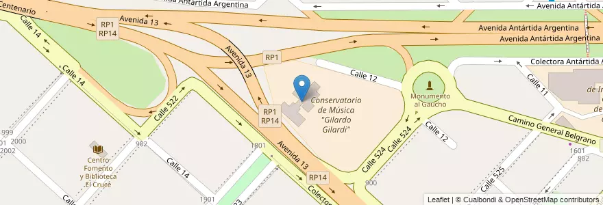 Mapa de ubicacion de Palacio Servente, Tolosa en Arjantin, Buenos Aires, Partido De La Plata, Tolosa.