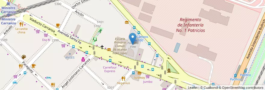 Mapa de ubicacion de Palermo View, Palermo en 阿根廷, Ciudad Autónoma De Buenos Aires, 布宜诺斯艾利斯, Comuna 14.
