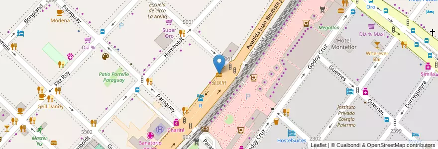 Mapa de ubicacion de 龙凤轩, Palermo en Argentine, Ciudad Autónoma De Buenos Aires, Buenos Aires, Comuna 14.