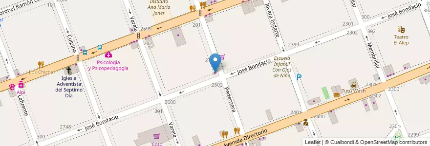Mapa de ubicacion de Palmeira's, Flores en آرژانتین, Ciudad Autónoma De Buenos Aires, Comuna 7, Buenos Aires.