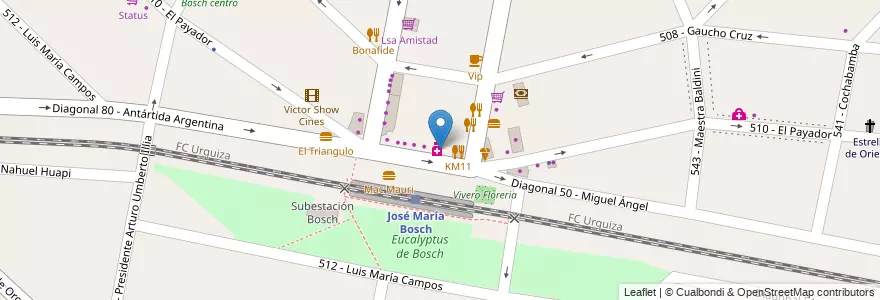 Mapa de ubicacion de Palmi il Vero Gelato en 阿根廷, 布宜诺斯艾利斯省, Partido De Tres De Febrero, Villa Bosch.