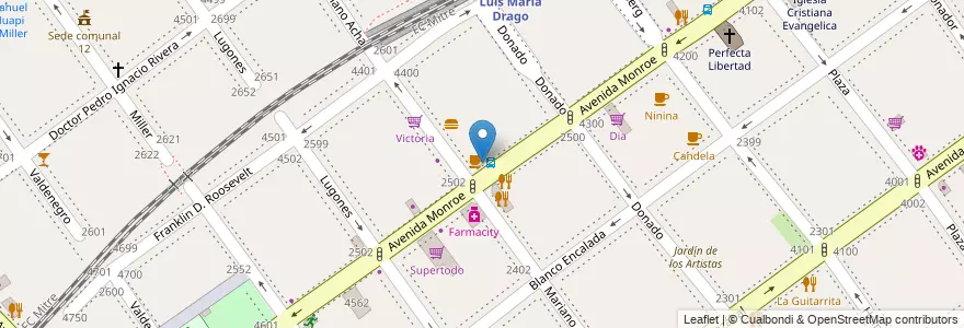 Mapa de ubicacion de Palmi, Villa Urquiza en Arjantin, Ciudad Autónoma De Buenos Aires, Comuna 12, Buenos Aires.