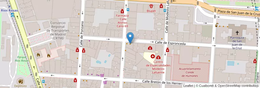 Mapa de ubicacion de Palo cortado en Espagne, Communauté De Madrid, Communauté De Madrid, Área Metropolitana De Madrid Y Corredor Del Henares, Madrid.