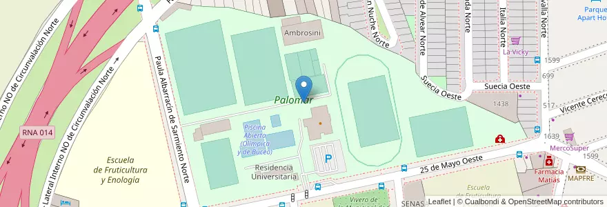 Mapa de ubicacion de Palomar en アルゼンチン, サンフアン州, チリ, Capital.