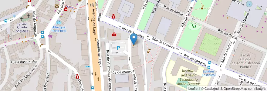 Mapa de ubicacion de Paluso en Espagne, Galice, A Corogne, Santiago, Santiago De Compostela.