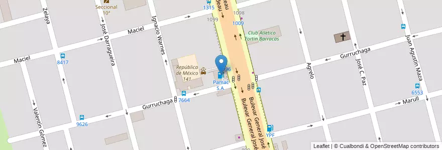 Mapa de ubicacion de Pamac S.A. en الأرجنتين, سانتا في, Departamento Rosario, Municipio De Rosario, روساريو.