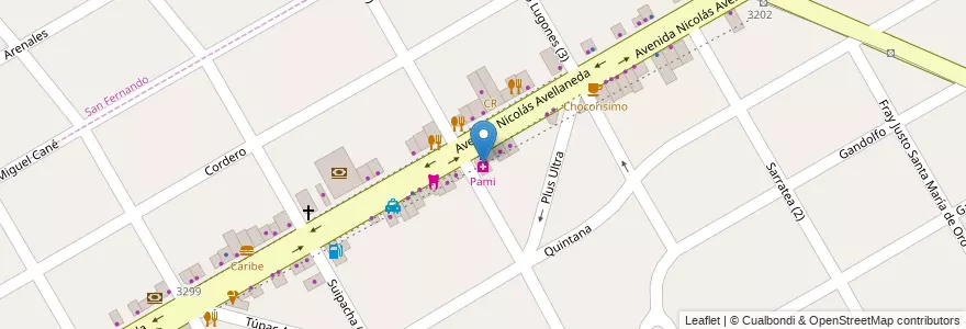 Mapa de ubicacion de Pami en Arjantin, Buenos Aires, Partido De San Fernando, Victoria.