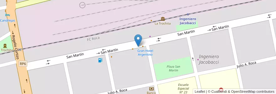 Mapa de ubicacion de PAMI en الأرجنتين, تشيلي, ريو نيغرو, Departamento Veinticinco De Mayo, Ingeniero Jacobacci.