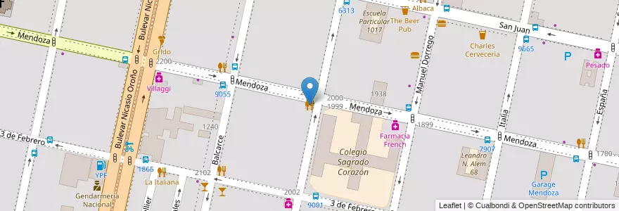 Mapa de ubicacion de Pampa en Arjantin, Santa Fe, Departamento Rosario, Municipio De Rosario, Rosario.