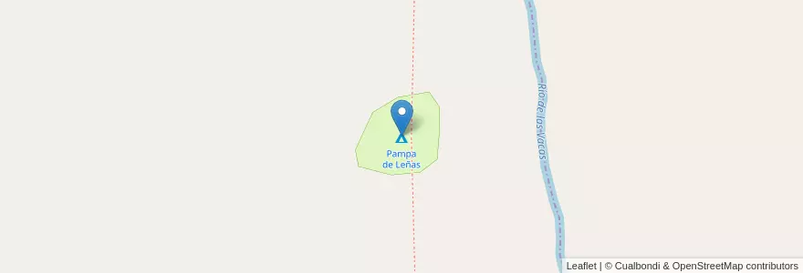 Mapa de ubicacion de Pampa de Leñas en Arjantin, Şili, Mendoza, Departamento Las Heras, Distrito Uspallata.