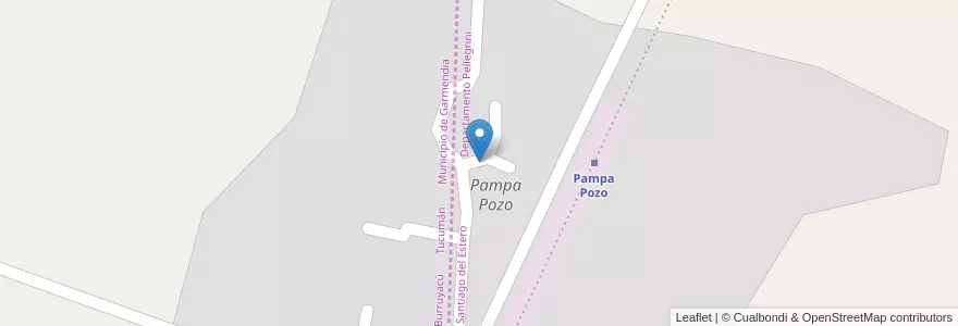 Mapa de ubicacion de Pampa Pozo en Argentine, Santiago Del Estero, Departamento Pellegrini.