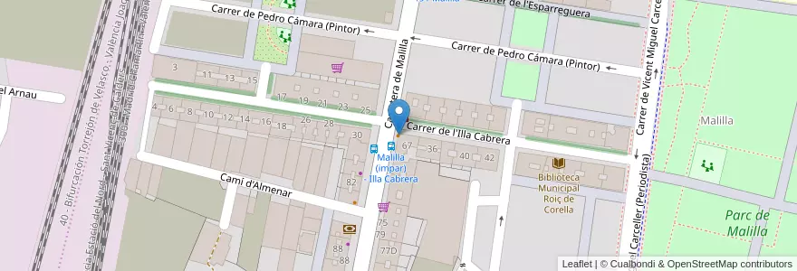 Mapa de ubicacion de Pan de Café en Испания, Валенсия, Валенсия, Comarca De València, Валенсия.