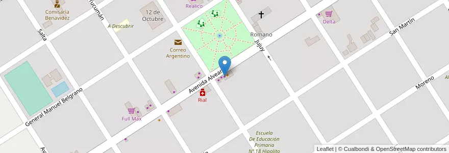 Mapa de ubicacion de Pan y Queso en 아르헨티나, 부에노스아이레스주, Partido De Tigre, Benavídez.