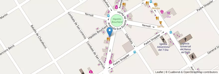 Mapa de ubicacion de Panaderia en Argentina, Buenos Aires, Partido De Malvinas Argentinas, Grand Bourg.