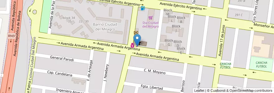 Mapa de ubicacion de Panaderia en Аргентина, Сальта, Capital, Municipio De Salta.