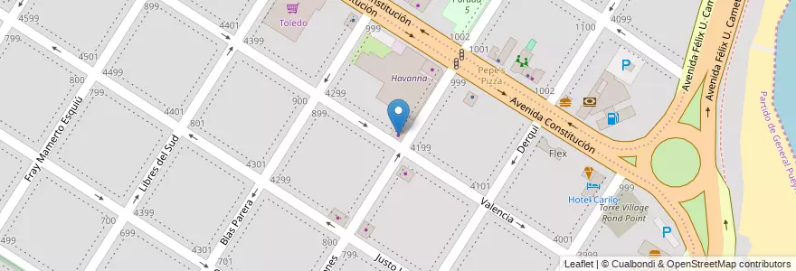 Mapa de ubicacion de Panaderia en Argentinië, Buenos Aires, Partido De General Pueyrredón, Mar Del Plata.