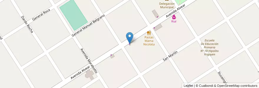 Mapa de ubicacion de Panadería Antigua Alvear en 阿根廷, 布宜诺斯艾利斯省, Partido De Tigre, Benavídez.