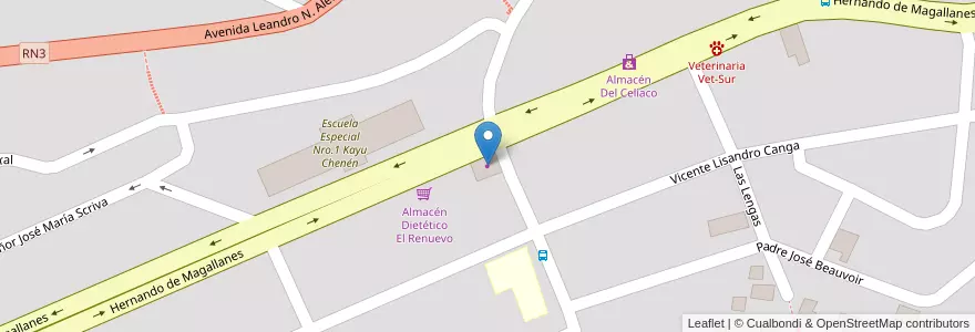 Mapa de ubicacion de Panadería "El Artesano" en Argentine, Departamento Ushuaia, Chili, Province De Terre De Feu, Ushuaia.