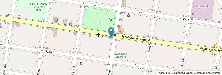 Mapa de ubicacion de Panaderia Guadalupe en アルゼンチン, ブエノスアイレス州, Partido De La Matanza, Isidro Casanova.