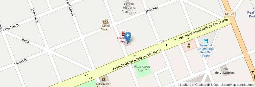 Mapa de ubicacion de Panadería Il Pane en 阿根廷, 智利, Mendoza, Departamento San Rafael, Distrito Real Del Padre.