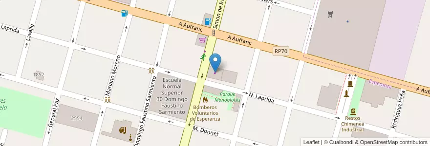 Mapa de ubicacion de Panadería La Victoria en Argentinien, Santa Fe, Departamento Las Colonias, Municipio De Esperanza, Esperanza.